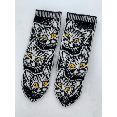 Yökyöpelisukat, mustavalkoinen/vihreä, 35-37