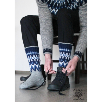 Nietos kirjoneulesukat ohje, FIN