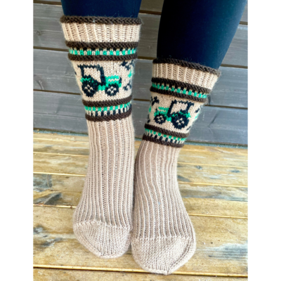 Umpukka-kirjoneulesukat ohje, FIN