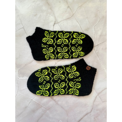 Kesäsukat, musta/neonkeltainen, koko 38-40