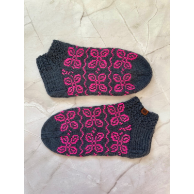 Kesäsukat, harmaa/kirkas pinkki, koko 41-43