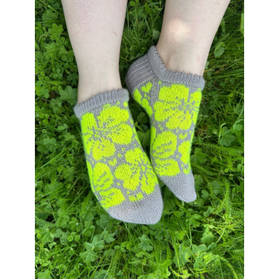 Kesäsukkaset, koko 38-40, harmaa/neonkeltainen