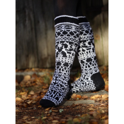 Noitarumpu, musta/valkoinen, koko 38-40, pohje 35-39cm