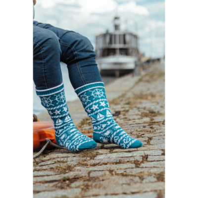 Seilori kirjoneulesukat ohje, FIN